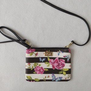 Betsey Johnson Floral Stripe Convertible Purse